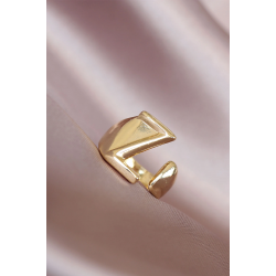 Mey İthalat® Z Harfli Altın Renk Ayarlamalı Metal Kadın Yüzük