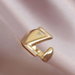 Mey İthalat® Z Harfli Altın Renk Ayarlamalı Metal Kadın Yüzük