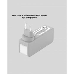 Mey İthalat® Zaman Kontrollü Şarj Cihazı 30W Hızlı Şarj ve Çoklu USB Çıkışı Yeni Nesil