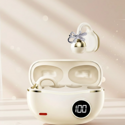 Mey İthalat® Zarif Tasarımlı Kablosuz Bluetooth Kulaklık Uzun Pil Ömrü 2 Kurdele Küpe Hediyeli