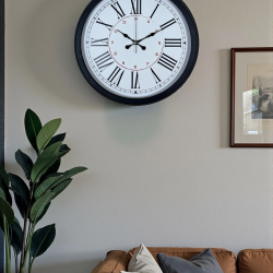 Mey İthalat® Zentime Siyah Asil Tasarım Roma Rakamlı 40 cm Metal Duvar Saati