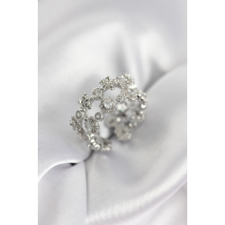 Mey İthalat® Zirkon Taşlı 2'li Model Gümüş Renk Kadın Yüzük