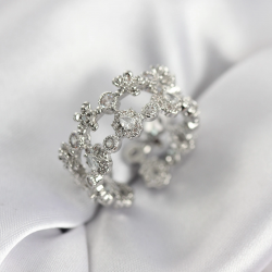 Mey İthalat® Zirkon Taşlı 2'li Model Gümüş Renk Kadın Yüzük