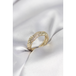 Mey İthalat® Zirkon Taşlı Puntalı Gold Renk Kadın Yüzük