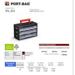 Mey İthalat® Portbag PL01 Caby 3/11 Çekmece Seti