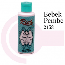 Mey İthalat® Rich Multi Surface 2138 Bebek Pembe Akrilik Boya 120 cc