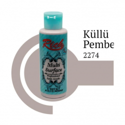 Mey İthalat® Rich Multi Surface 2274 Küllü Pembe Akrilik Boya 120 cc