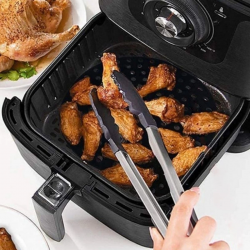 Mey İthalat® Siyah Isıya Dayanıklı Yıkanılabilir Silikon Fırın Ve Airfryer Kare Model Pişirme Matı 21,5 Cm