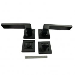 Mey İthalat® Sofuoğlu Rozet Anka Mat Siyah Wc Kapı Kolu