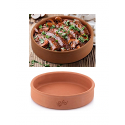 Toprak Güveç, Fırın Kabı, Yuvarlak Fırın Tepsisi Büyük Boy 30 cm