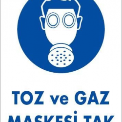 Mey İthalat® Toz ve Gaz Maskesi Uyarı Levhası 25x35 KOD:18