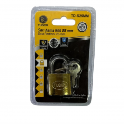 Mey İthalat® Tudor 25 mm Kısa Sarı Asma Kilit