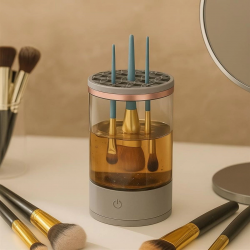 Mey İthalat® USB Şarjlı Makyaj Fırçası Temizleyici Aparat Hızlı Kurutmalı, Çok Yönlü Fırça Temizleyici