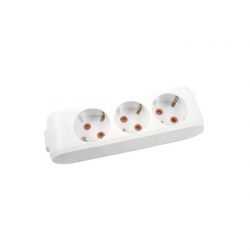 Mey İthalat® Viko Multi-Led Üçlü Priz Topraklı Çocuk Korumalı Klemensli-Beyaz
