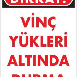 Mey İthalat® Vinç Uyarı Levhası 25x35 KOD:1304