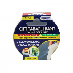 Mey İthalat® Vodaseal Çift Taraflı Filmik Bant 25 mm 10 Metre
