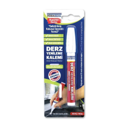 Mey İthalat® Vodaseal Çift Uçlu Su Bazlı Kokusuz Kalıcı Derz Kalemi Beyaz