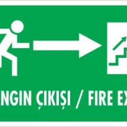 Mey İthalat® Yangın Çıkışı Uyarı Levhası 17,5x25 KOD:929