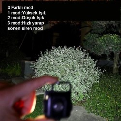 Mini 30 LED'li Çok Fonksiyonlu Şarjlı Kamp Lambası ve Anahtarlık Fener