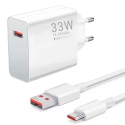 Mey İthalat®  33W Hızlı Şarj Adaptörü – Type-C Kablolu, USB Çıkışlı, Akıllı Şarj Destekli Duvar Tipi Şarj Cihazı